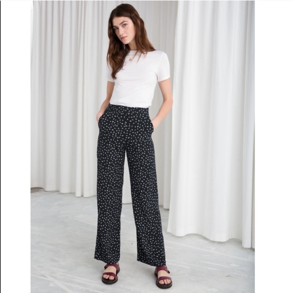 Micro flower print - pants - other stories - size2